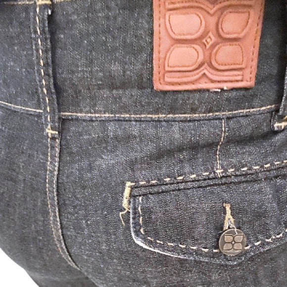 VINTAGE BCBG MAX AZRIA JEANS DENIM PANTS GRAY WASH COTTON WIDE LEG SZ 27 CUFFED - Picture 5 of 9